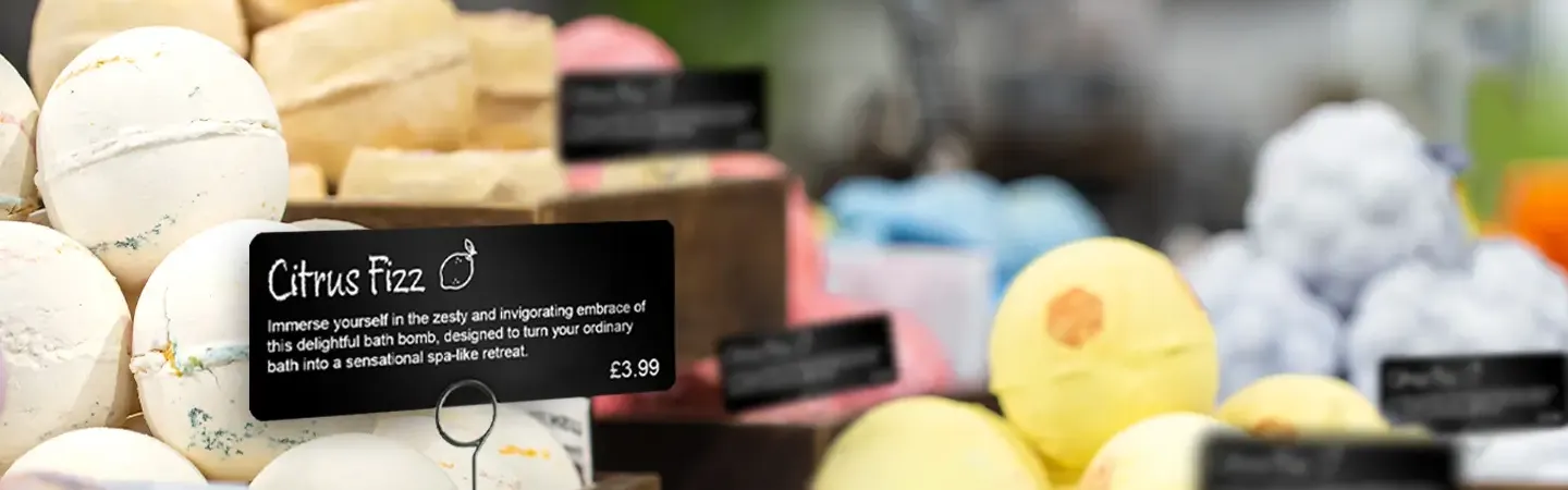 Price Sign Printers - Price Sign examples in a beauty products shop