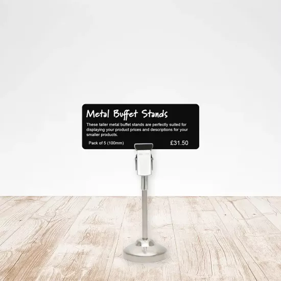 High Metal Buffet Price Sign Stands (Pack of 5)