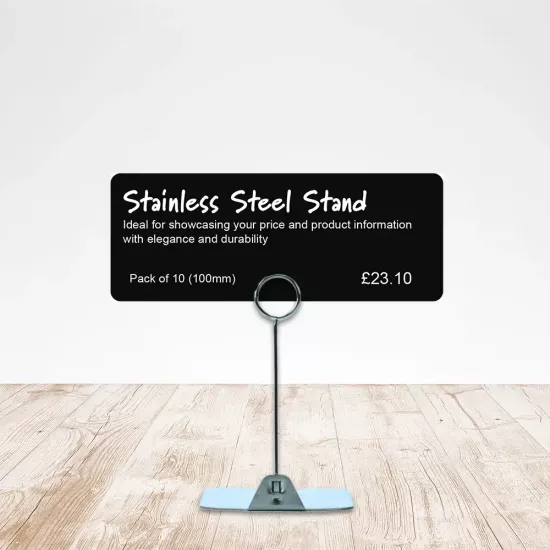 Stainless Steel Price Sign Stands (Pack of 10)